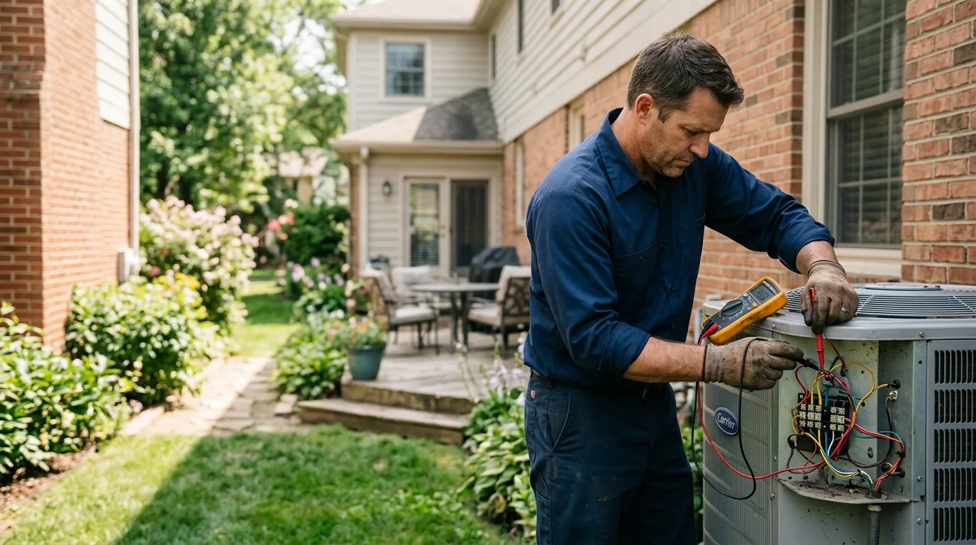 HVAC technician working near Hallsville, MO